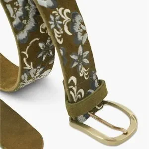 Lucky Brand Leather Suede Floral Embroidered Belt Women main image 2